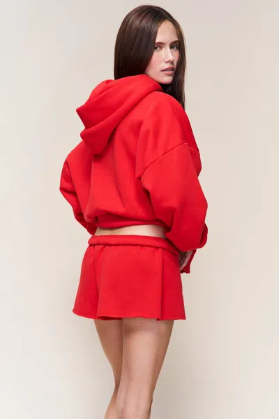 Danielle Guizio Ny Fleece Short In Red