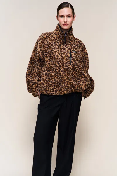 Danielle Guizio Ny Guizio Sherpa Zip Up Jacket In Multi