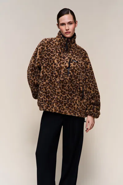 Danielle Guizio Ny Guizio Sherpa Zip Up Jacket In Multi