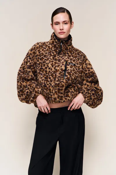 Danielle Guizio Ny Guizio Sherpa Zip Up Jacket In Multi