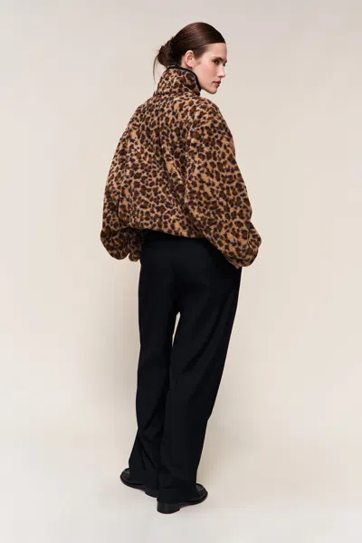 Danielle Guizio Ny Guizio Sherpa Zip Up Jacket In Multi