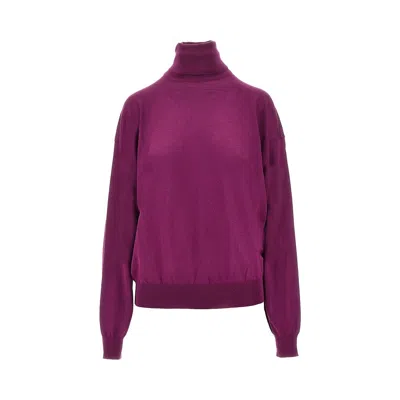 Saint Laurent Wool Turtleneck Sweater In Multi