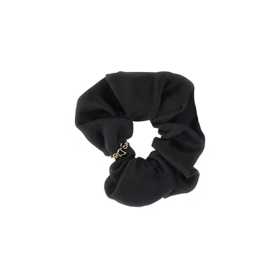 Saint Laurent Cassandre Silk Satin Scrunchie In Black