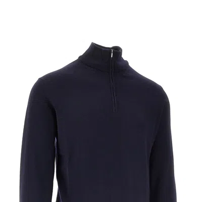 The Pull Erino Wool Half-zip Sweater In Blue