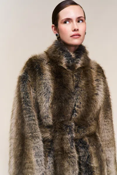 Danielle Guizio Ny Monroe Fur Coat In Black