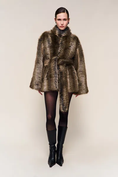 Danielle Guizio Ny Monroe Fur Coat In Black