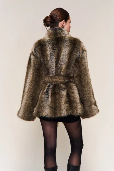 Danielle Guizio Ny Monroe Fur Coat In Black