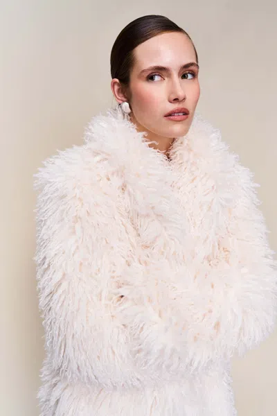 Danielle Guizio Ny Puglia Maxi Fur Coat In White