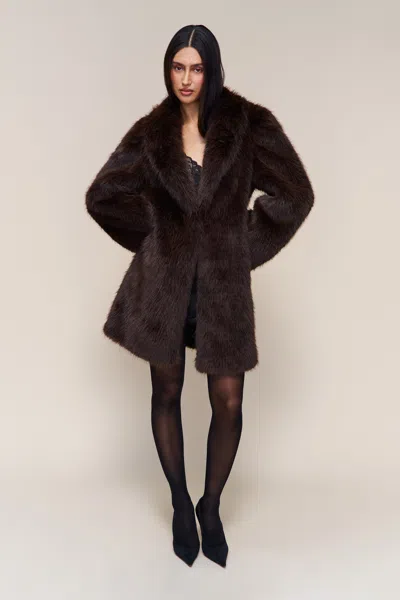 Danielle Guizio Ny Roxie Faux Fur Coat In Brown