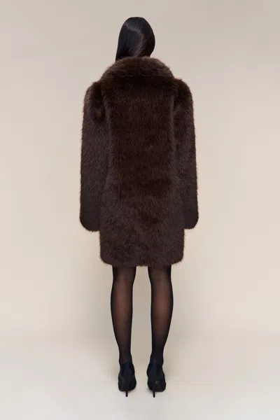Danielle Guizio Ny Roxie Faux Fur Coat In Brown