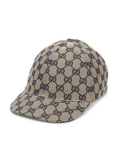 Gucci Kids Gg Fabric Baseball Cap In Gray
