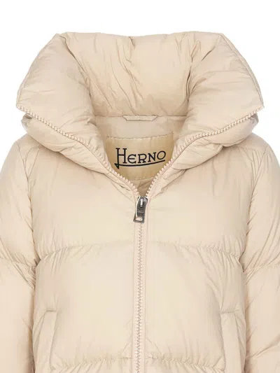 Herno Nylon Down Jacket In Brown