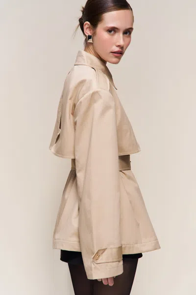 Danielle Guizio Ny Thea Trench Coat In Brown