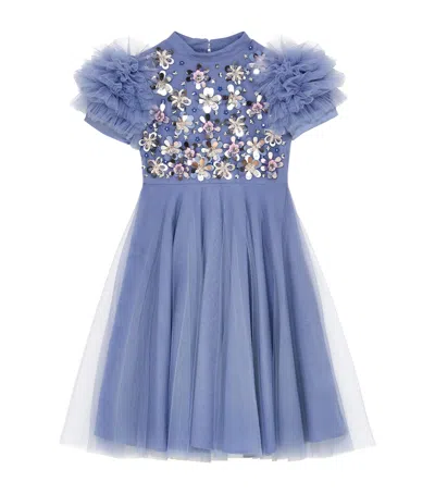 Tutu Du Monde Jardin De Monet Ruffled Floral Dress In Blue