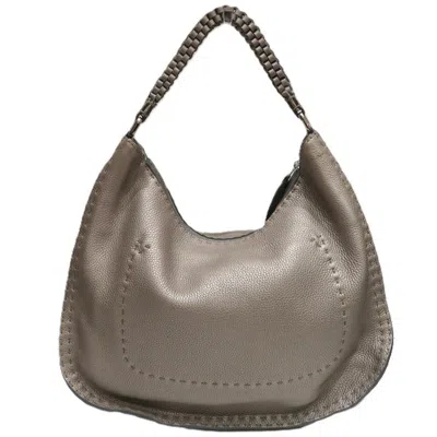Pre-owned Fendi Cream Metallic Metallic Brown Leather Shoulder Bag ()