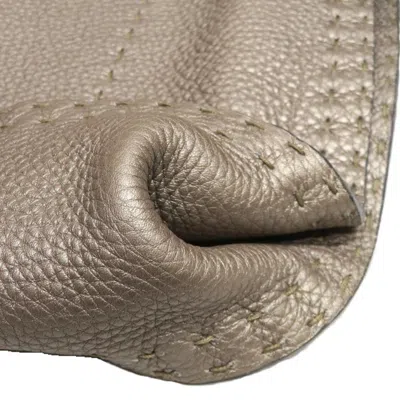 Pre-owned Fendi Cream Metallic Metallic Brown Leather Shoulder Bag ()