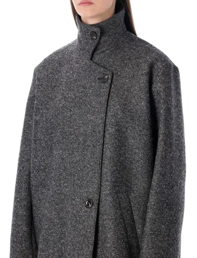 Soeur Germain Long Grey Wool Coat In Gray