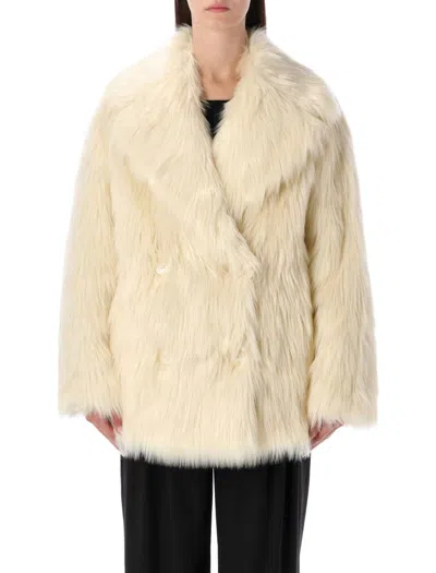 Stand Studio Cappotto Katalina In Ecopelliccia In White