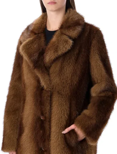 Stand Studio Nora Single-breasted Coat In Brown