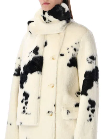 Stand Studio Palmer Faux Fur Coat With Detachable Scarf In Multi