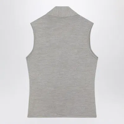 Lemaire Taupe Wool Blend Waistcoat Women In Gray
