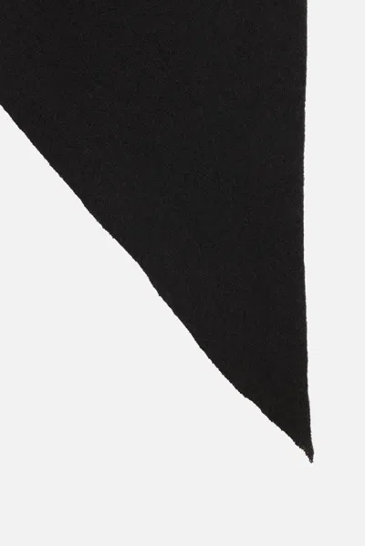 Faliero Sarti Triangular Cashmere Scarf In Black