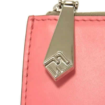 Pre-owned Fendi Pink Leather Coin Purse/coin Case ()