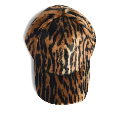 Stand Studio Cyrene Animalier Faux-fur Cap In Brown