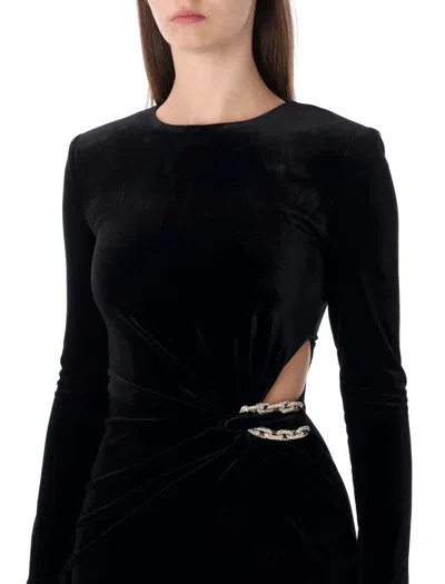 Self-portrait Mini Velvet Dress In Black