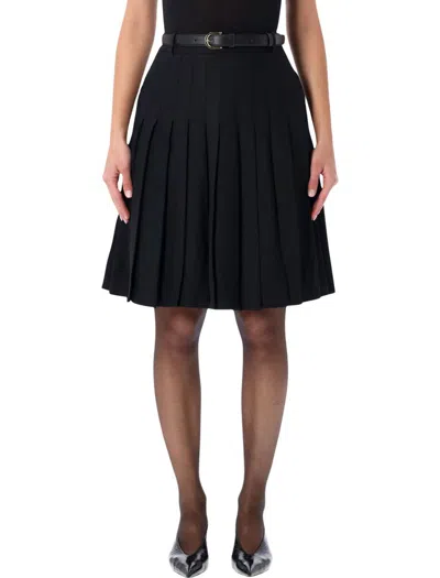 Self-portrait Pleated Midi Skirt In Black