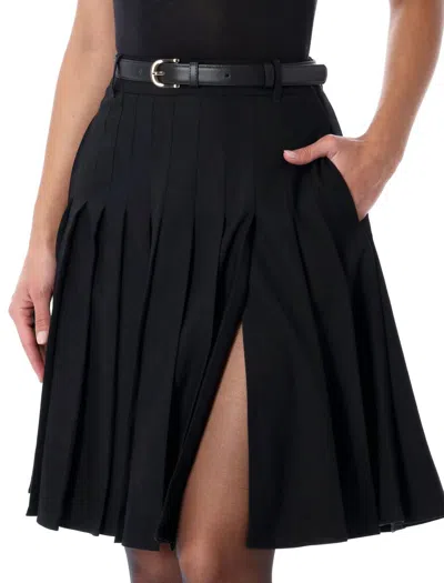 Self-portrait Pleated Midi Skirt In Black