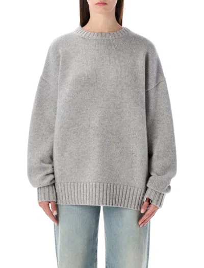 Extreme Cashmere Long-sleeve Crew-neck Sweater In Gray