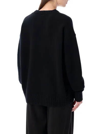 Extreme Cashmere Crew-neck Long-sleeve Sweater In Black