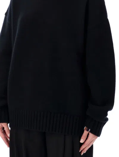 Extreme Cashmere Crew-neck Long-sleeve Sweater In Black
