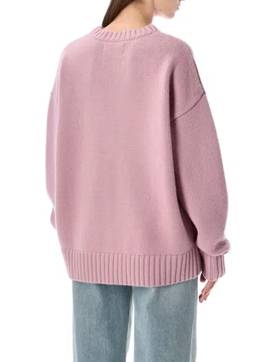 Extreme Cashmere Long-sleeve Crew-neck Sweater In Pink