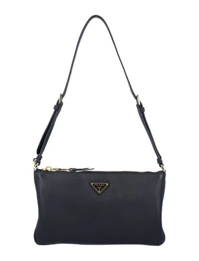 Prada Leather Pouch In Black