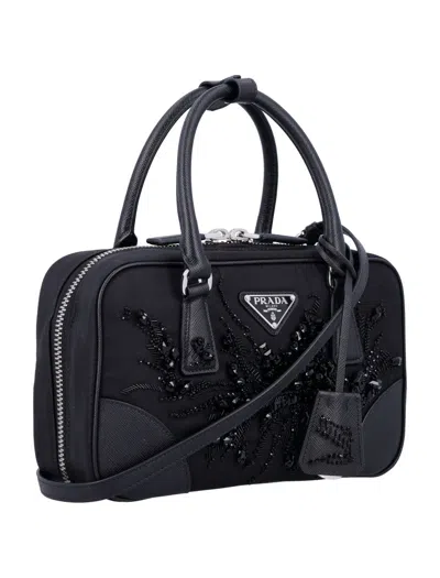 Prada Re-edition 1978 Embellished Two-handle Bags In Black
