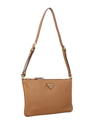 Prada Leather Pouch In Brown