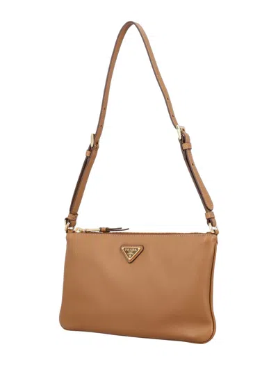 Prada Leather Pouch In Brown