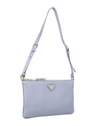Prada Leather Pouch In Blue