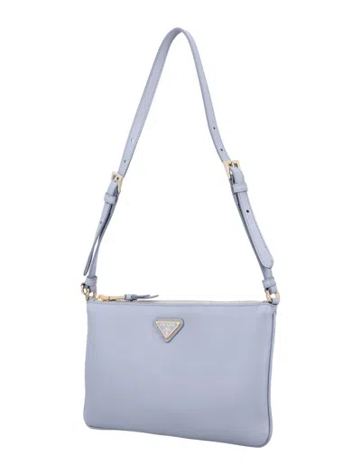 Prada Leather Pouch In Blue