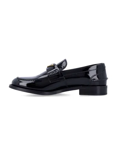 Prada Patent Leather Loafers In Black