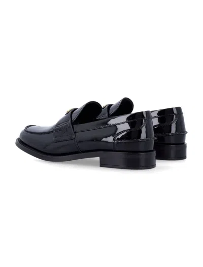 Prada Patent Leather Loafers In Black