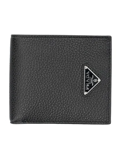 Prada Leather Wallet In Black