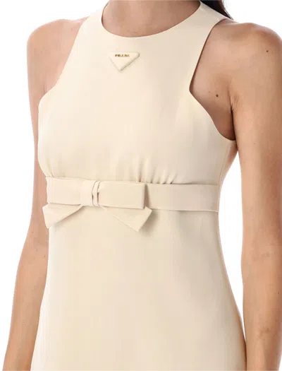 Prada Bow Detailing Short Dress In Pink
