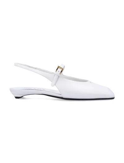 Prada Slingback Ballerinas In White