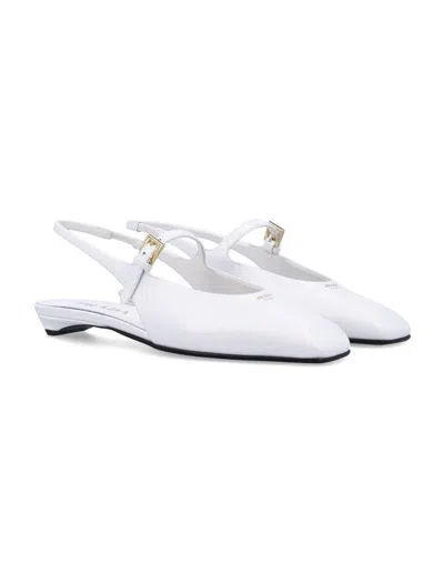 Prada Slingback Ballerinas In White