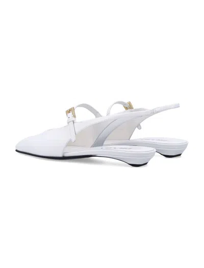 Prada Slingback Ballerinas In White