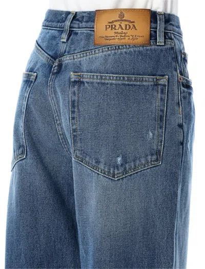 Prada Wide-leg Denim Jeans In Blue