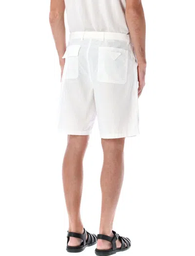 Prada Cotton Bermuda In White